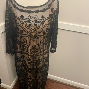 NWOT  Sheer panel black design mini dress